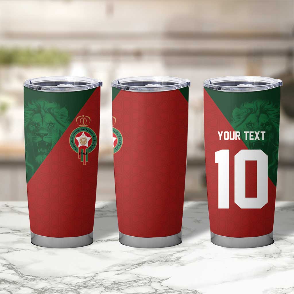 Custom Morocco National Football Tumbler Cup The Atlas Lions Spirit - Wonder Print Shop