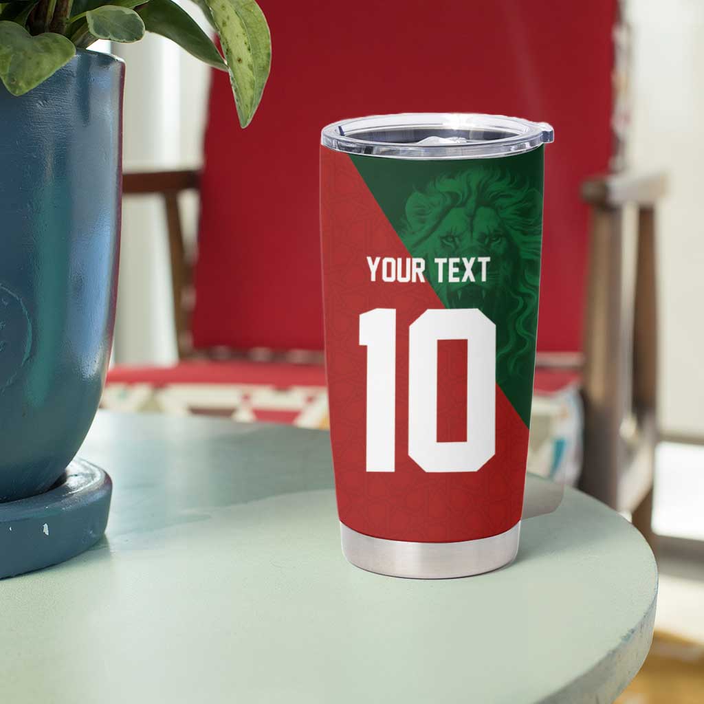 Custom Morocco National Football Tumbler Cup The Atlas Lions Spirit - Wonder Print Shop