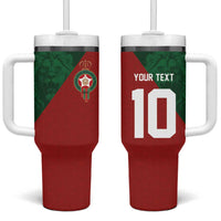 Custom Morocco National Football Tumbler With Handle The Atlas Lions Spirit - Wonder Print Shop