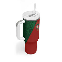 Custom Morocco National Football Tumbler With Handle The Atlas Lions Spirit - Wonder Print Shop
