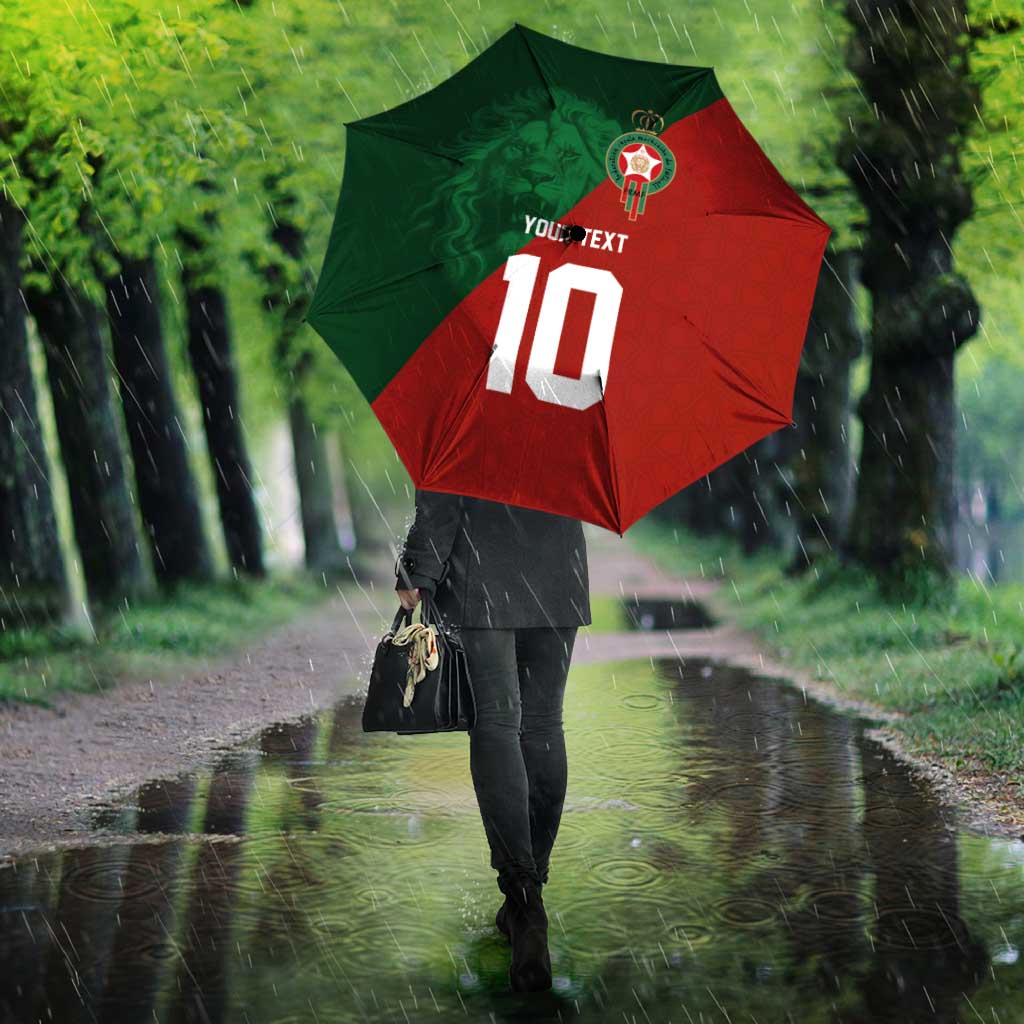 Custom Morocco National Football Umbrella The Atlas Lions Spirit - Wonder Print Shop