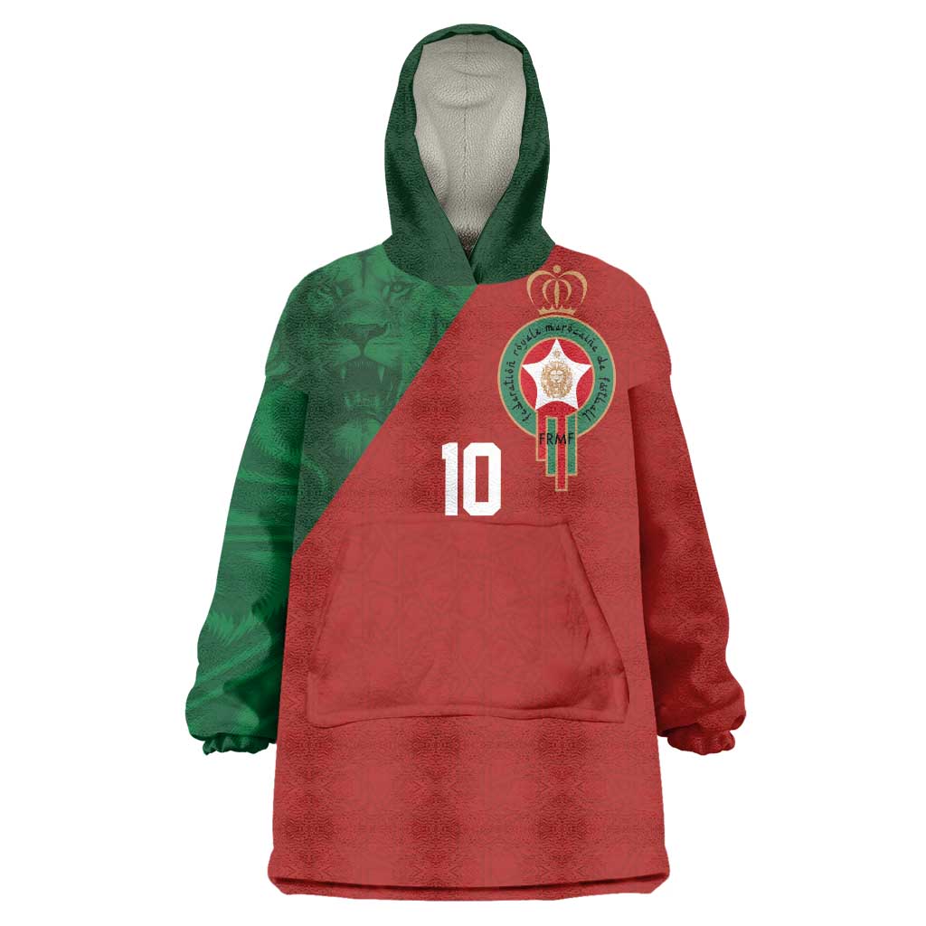 Custom Morocco National Football Wearable Blanket Hoodie The Atlas Lions Spirit - Wonder Print Shop