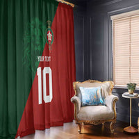 Custom Morocco National Football Window Curtain The Atlas Lions Spirit - Wonder Print Shop