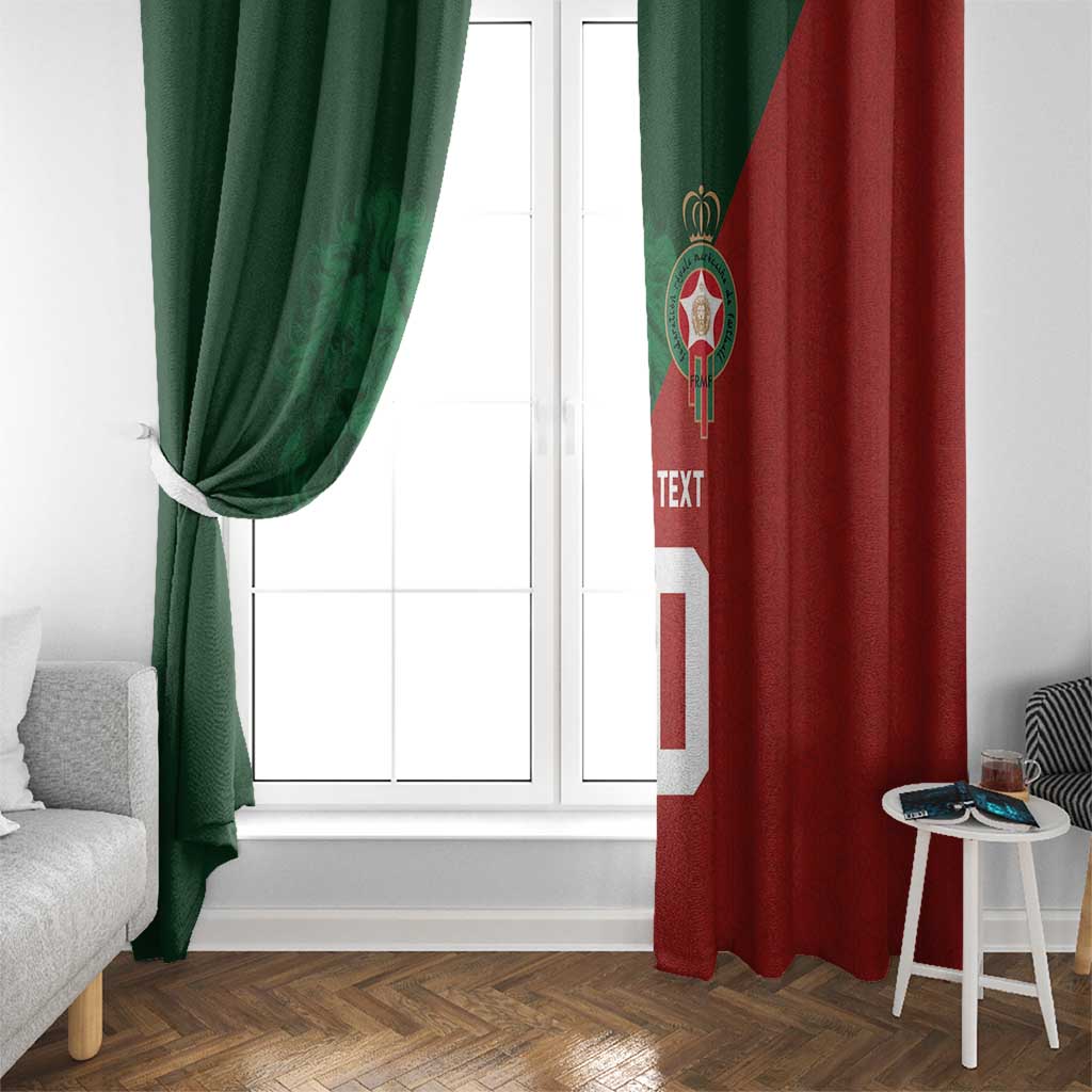 Custom Morocco National Football Window Curtain The Atlas Lions Spirit - Wonder Print Shop