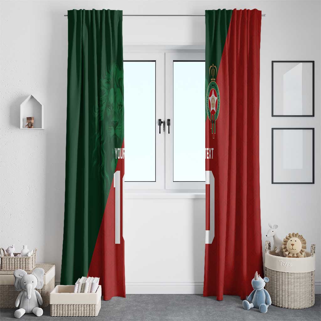 Custom Morocco National Football Window Curtain The Atlas Lions Spirit - Wonder Print Shop