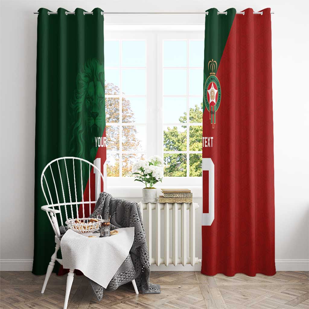 Custom Morocco National Football Window Curtain The Atlas Lions Spirit - Wonder Print Shop