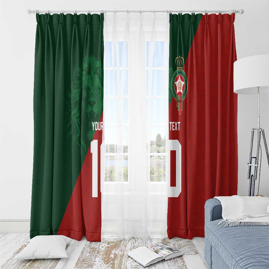 Custom Morocco National Football Window Curtain The Atlas Lions Spirit - Wonder Print Shop