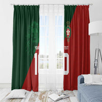 Custom Morocco National Football Window Curtain The Atlas Lions Spirit - Wonder Print Shop