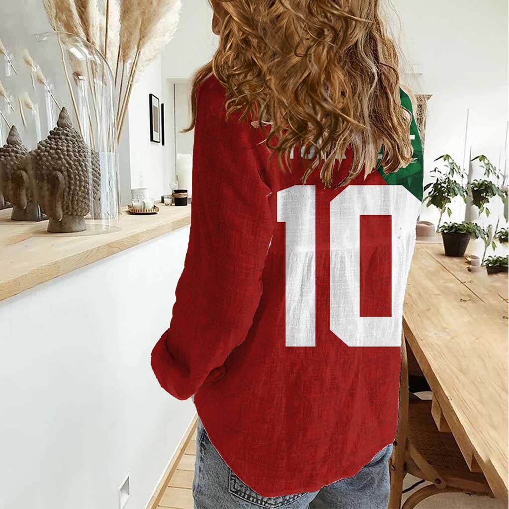 Custom Morocco National Football Women Casual Shirt The Atlas Lions Spirit - Wonder Print Shop