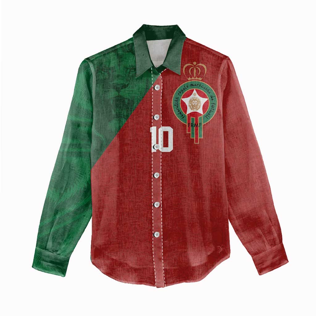 Custom Morocco National Football Women Casual Shirt The Atlas Lions Spirit - Wonder Print Shop