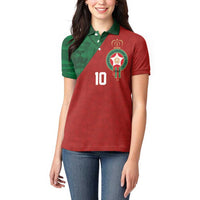 Custom Morocco National Football Women Polo Shirt The Atlas Lions Spirit - Wonder Print Shop