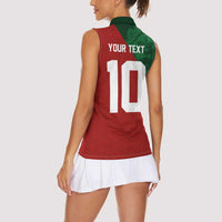 Custom Morocco National Football Women Sleeveless Polo Shirt The Atlas Lions Spirit - Wonder Print Shop