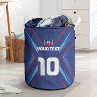 Custom Haiti National Football Laundry Basket Sporty Style - Wonder Print Shop