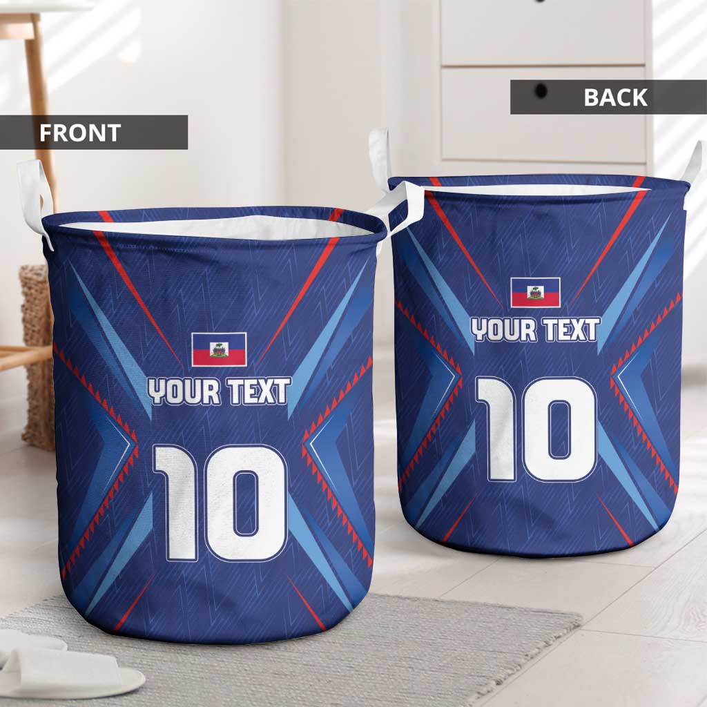 Custom Haiti National Football Laundry Basket Sporty Style - Wonder Print Shop