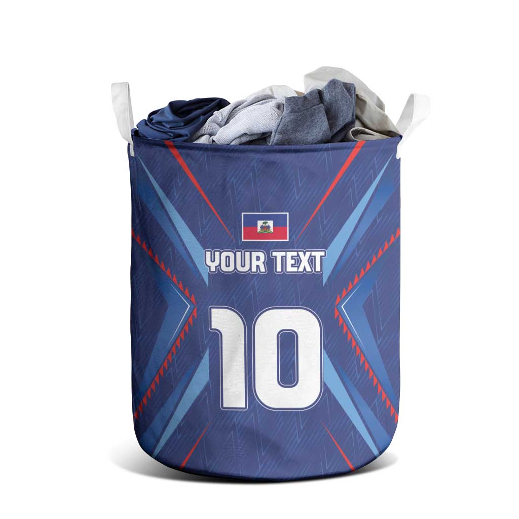 Custom Haiti National Football Laundry Basket Sporty Style - Wonder Print Shop
