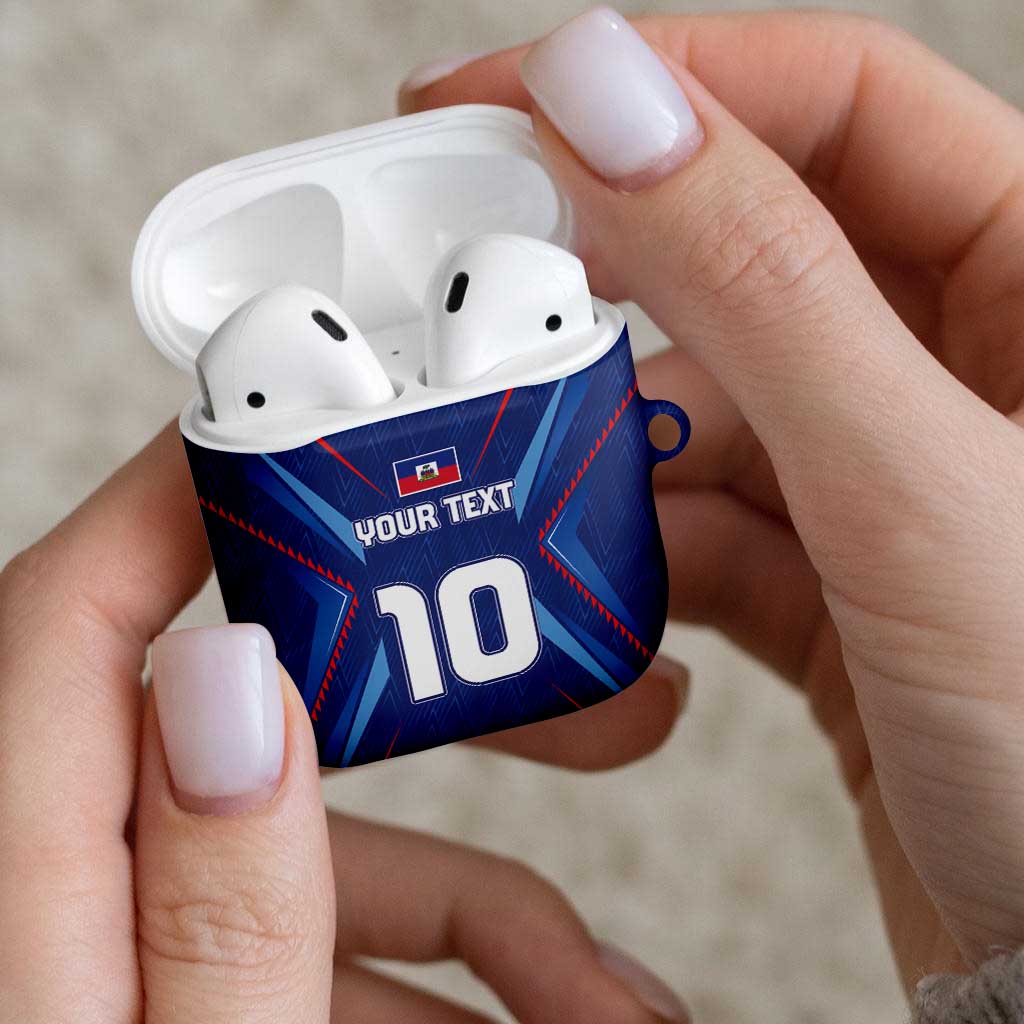 Custom Haiti National Football AirPods Case Sporty Style - Wonder Print Shop
