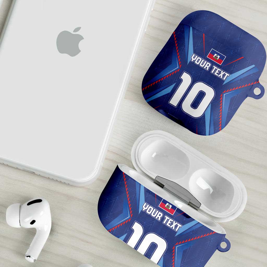 Custom Haiti National Football AirPods Case Sporty Style - Wonder Print Shop