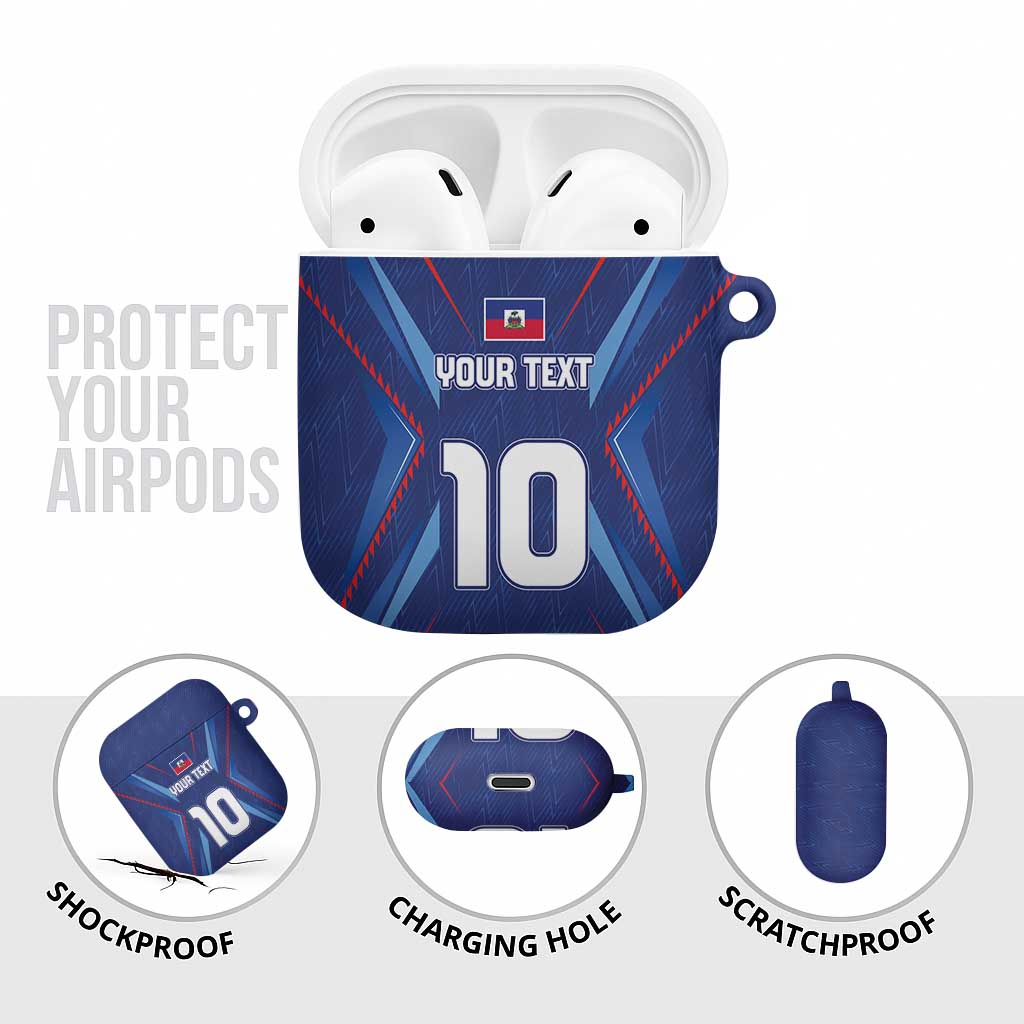 Custom Haiti National Football AirPods Case Sporty Style - Wonder Print Shop