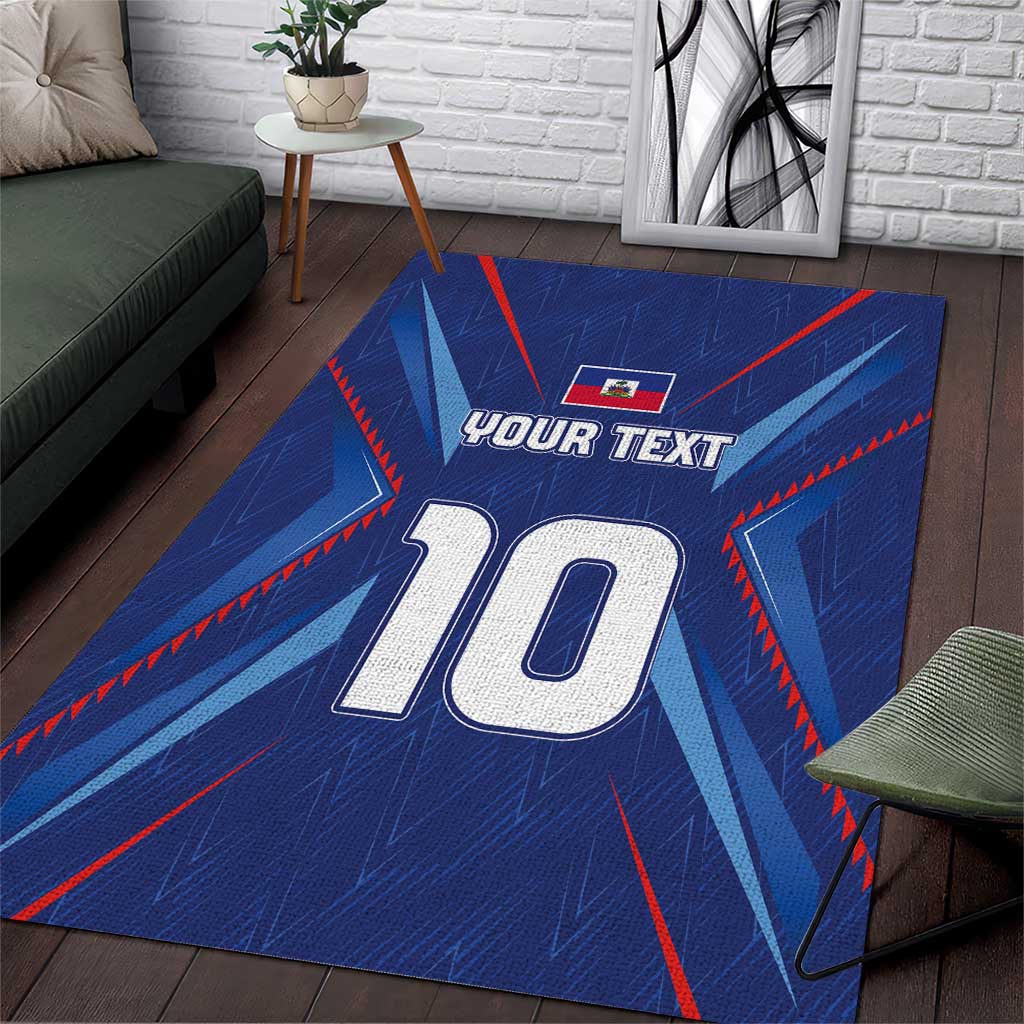 Custom Haiti National Football Area Rug Sporty Style - Wonder Print Shop