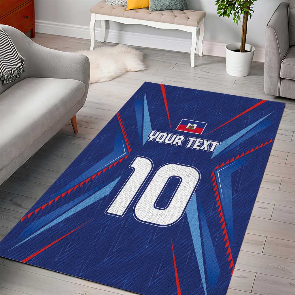 Custom Haiti National Football Area Rug Sporty Style - Wonder Print Shop
