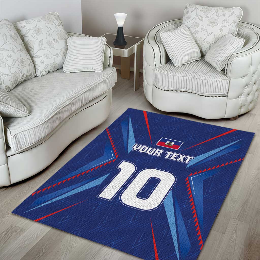 Custom Haiti National Football Area Rug Sporty Style - Wonder Print Shop