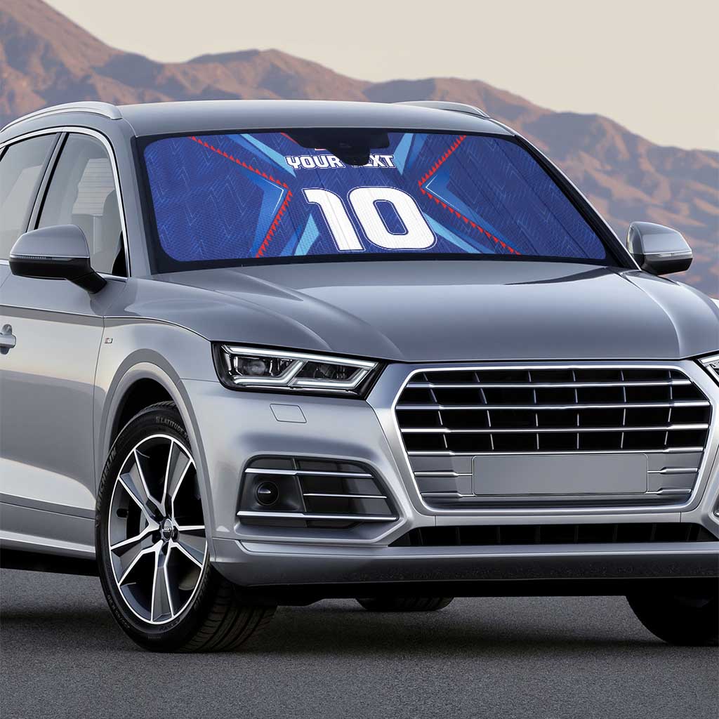 Custom Haiti National Football Auto Sun Shade Sporty Style - Wonder Print Shop