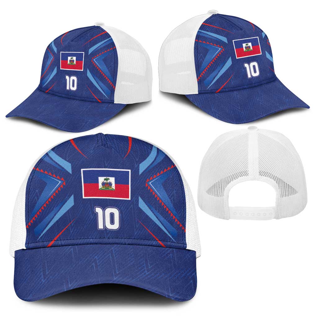Custom Haiti National Football Baseball Net Cap Sporty Style - Wonder Print Shop