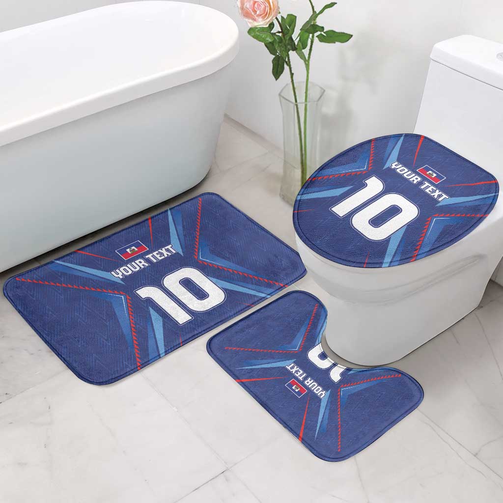 Custom Haiti National Football Bathroom Set Sporty Style - Wonder Print Shop