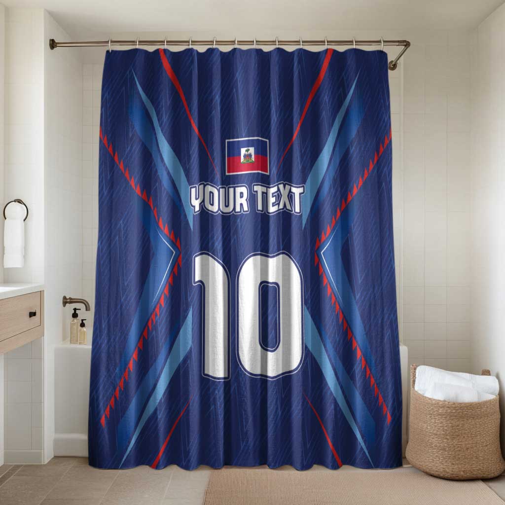 Custom Haiti National Football Bathroom Set Sporty Style - Wonder Print Shop