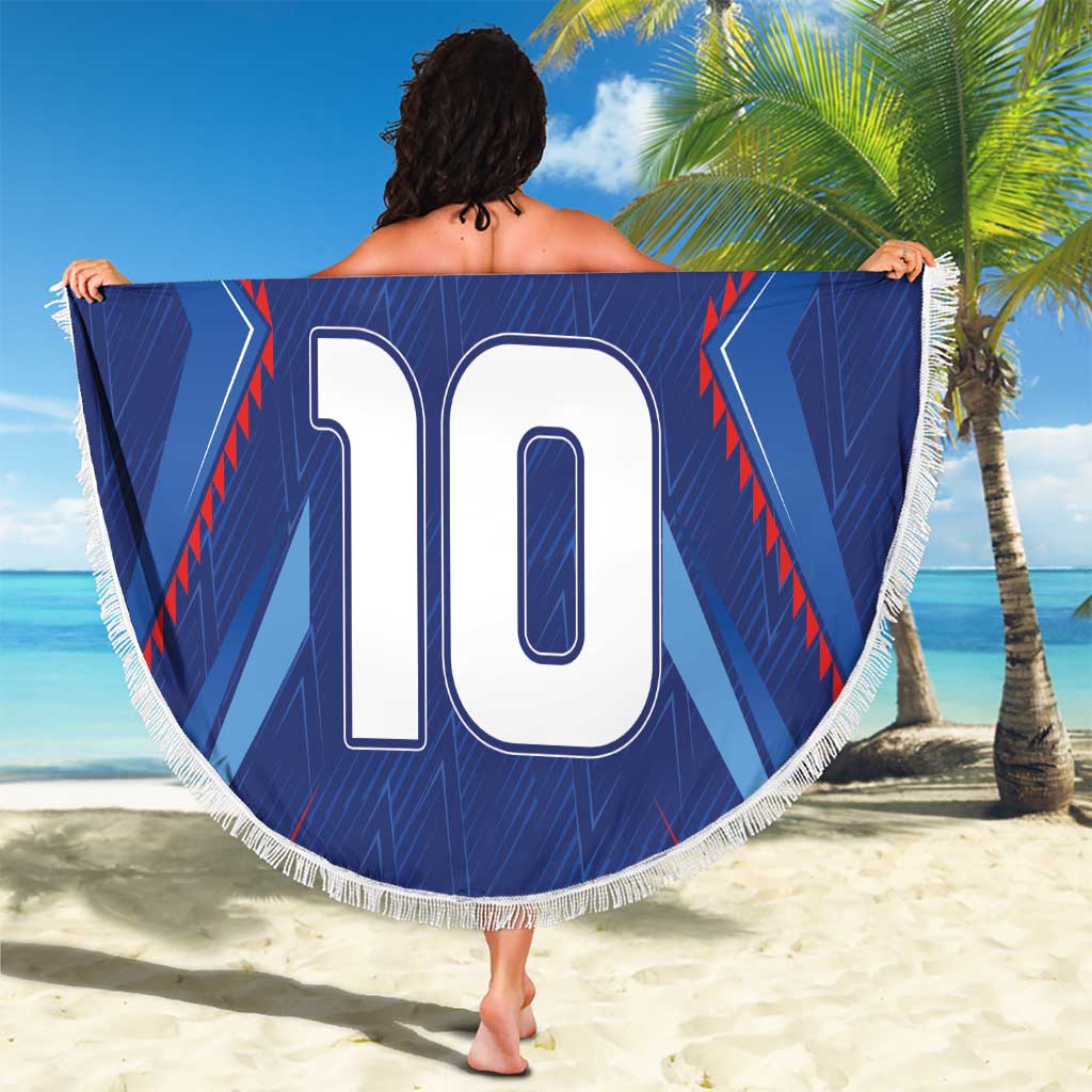 Custom Haiti National Football Beach Blanket Sporty Style - Wonder Print Shop