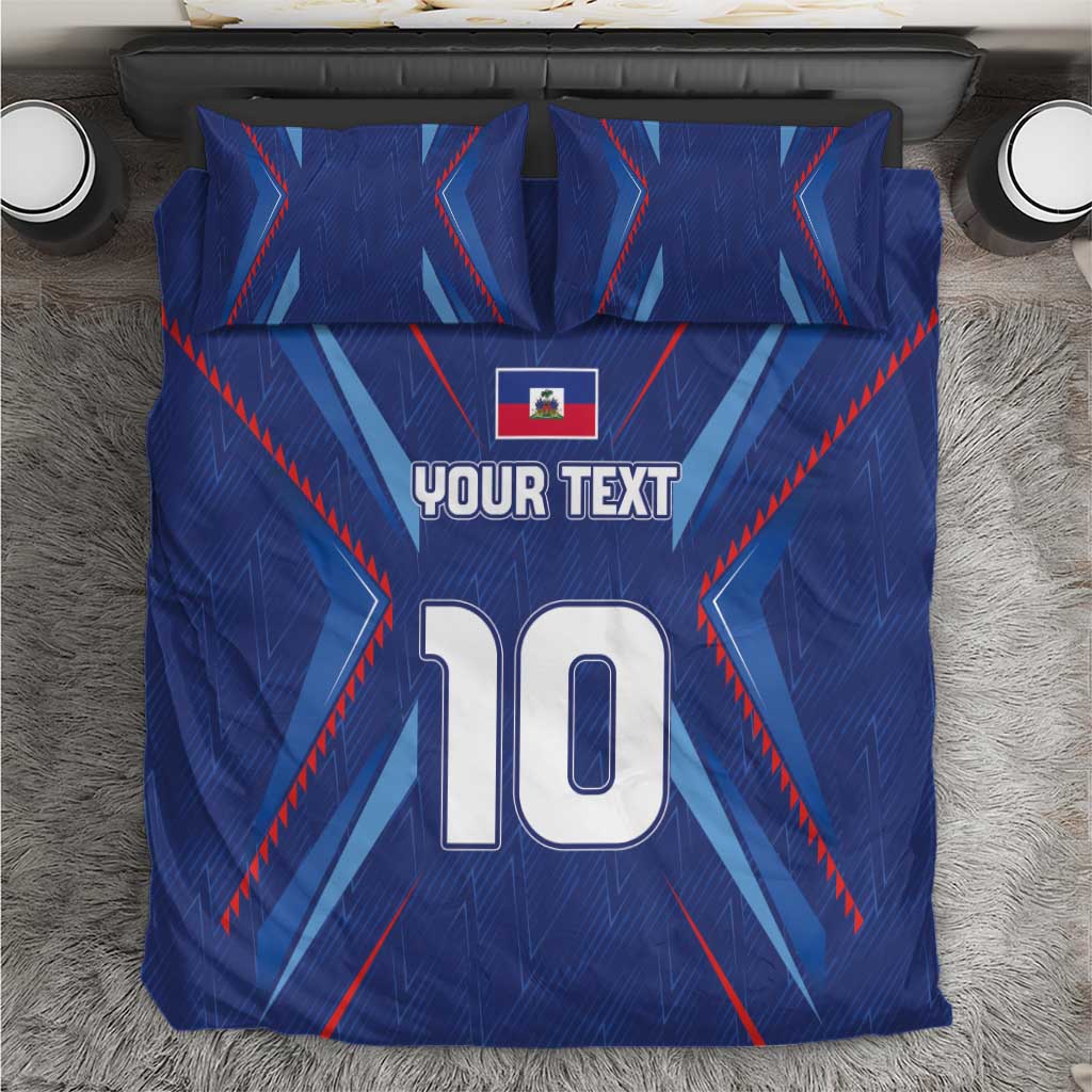 Custom Haiti National Football Bedding Set Sporty Style - Wonder Print Shop