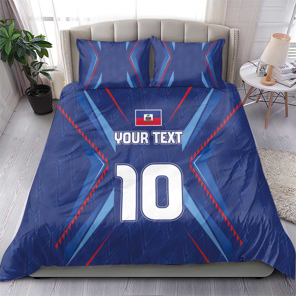 Custom Haiti National Football Bedding Set Sporty Style - Wonder Print Shop
