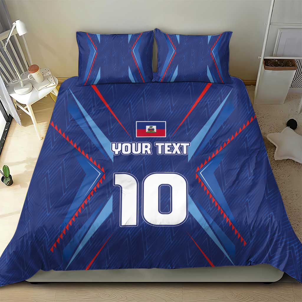 Custom Haiti National Football Bedding Set Sporty Style - Wonder Print Shop