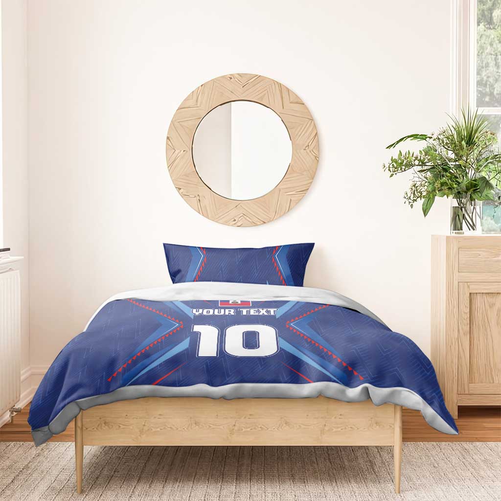 Custom Haiti National Football Bedding Set Sporty Style - Wonder Print Shop