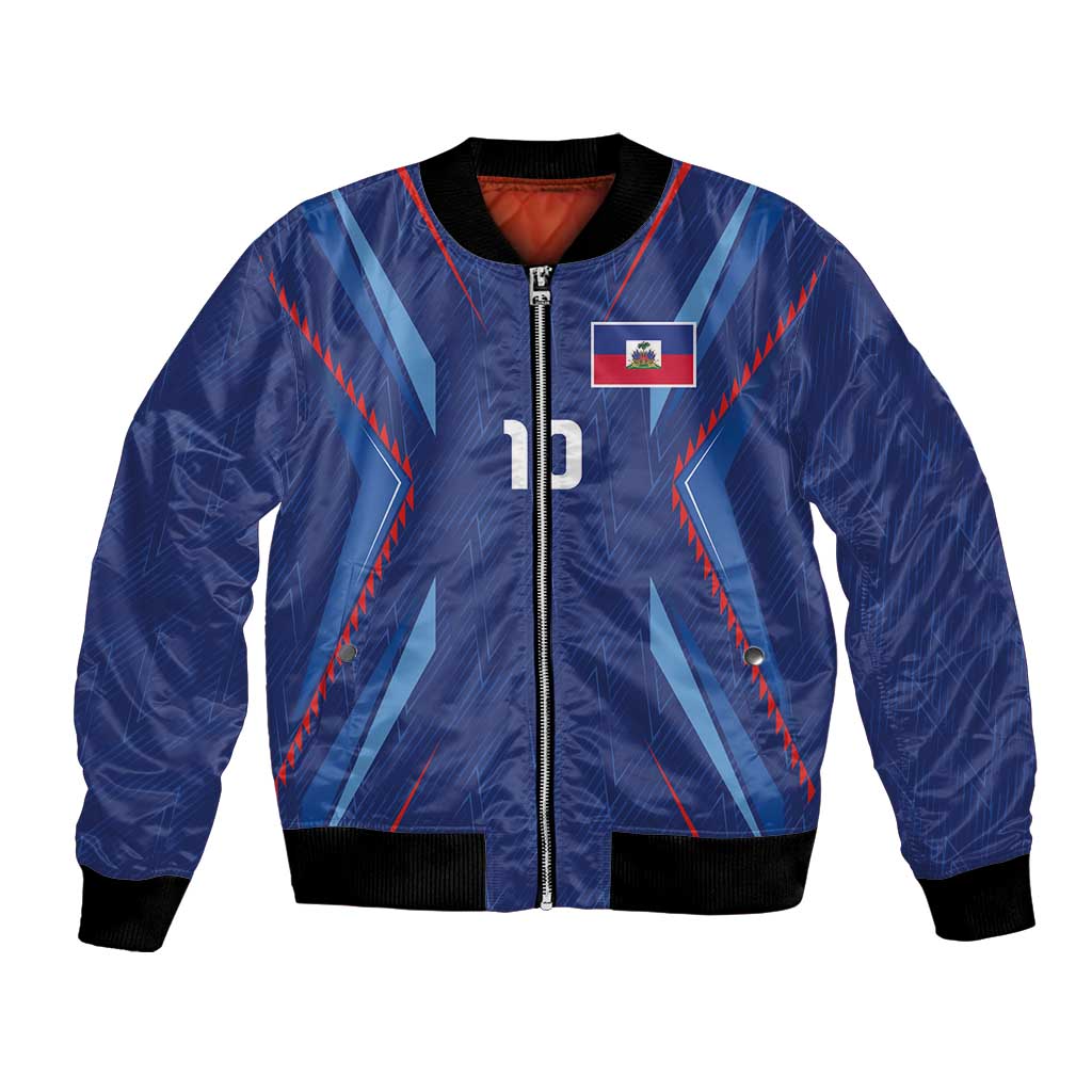 Custom Haiti National Football Bomber Jacket Sporty Style - Wonder Print Shop