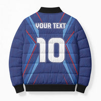 Custom Haiti National Football Bomber Puffer Jacket Sporty Style - Wonder Print Shop