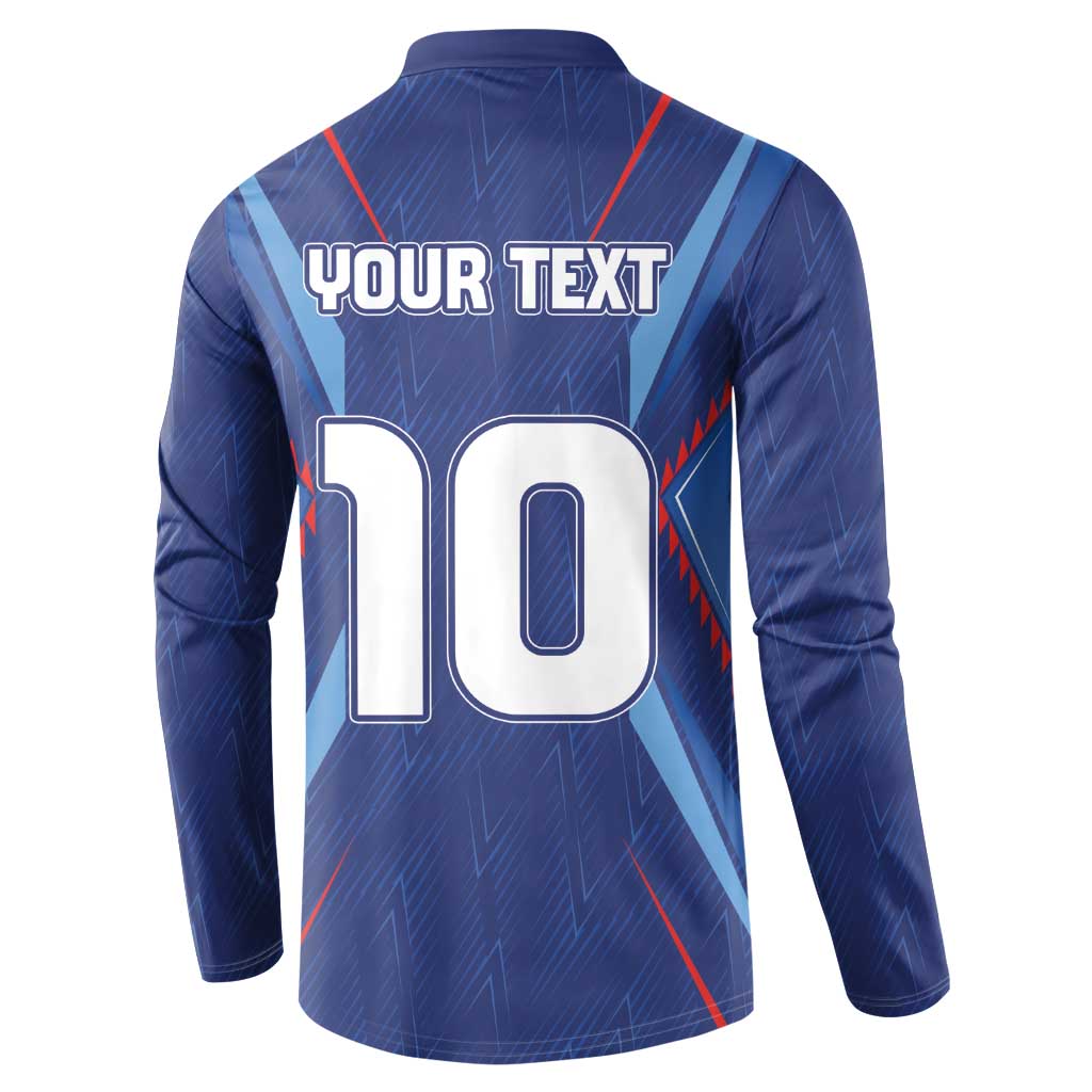 Custom Haiti National Football Button Sweatshirt Sporty Style - Wonder Print Shop