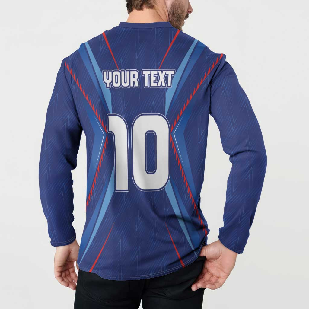 Custom Haiti National Football Button Sweatshirt Sporty Style - Wonder Print Shop