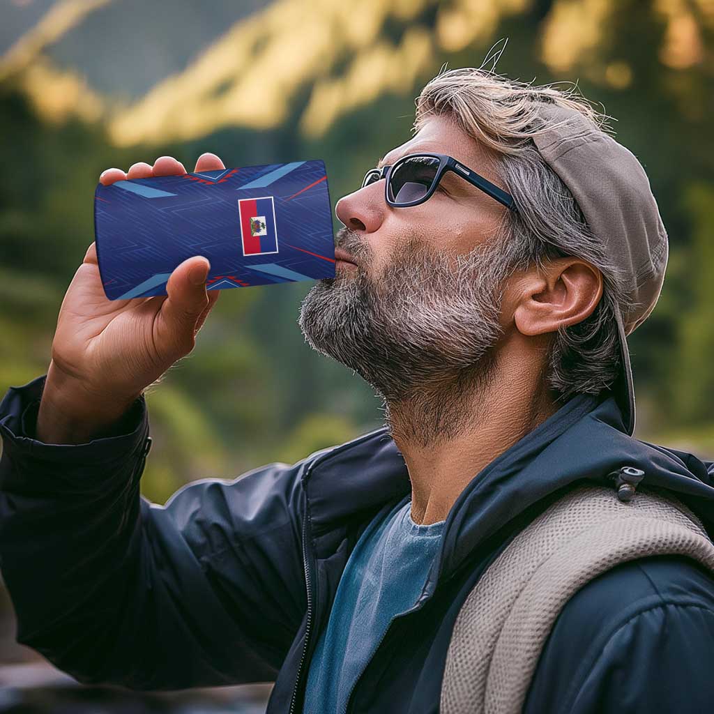 Custom Haiti National Football 4 in 1 Can Cooler Tumbler Sporty Style - Wonder Print Shop