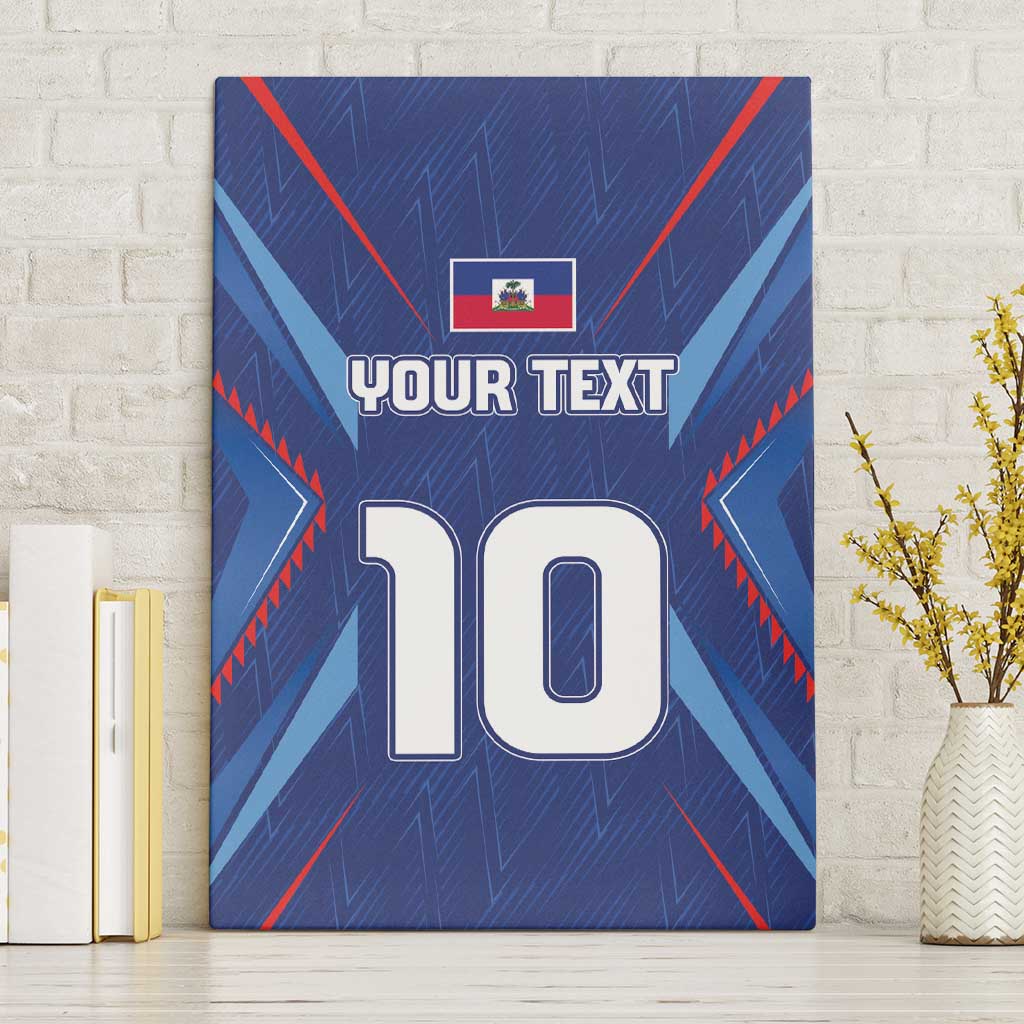 Custom Haiti National Football Canvas Wall Art Sporty Style - Wonder Print Shop
