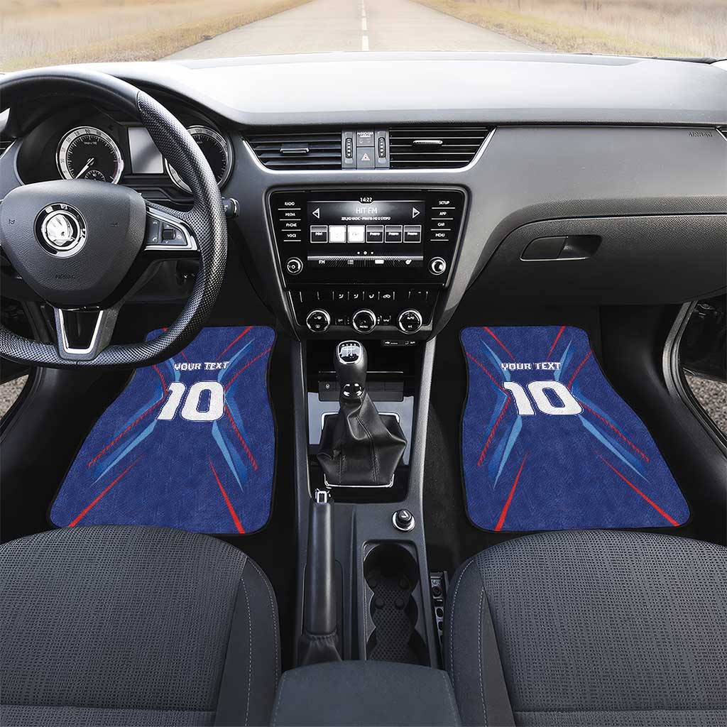 Custom Haiti National Football Car Mats Sporty Style - Wonder Print Shop