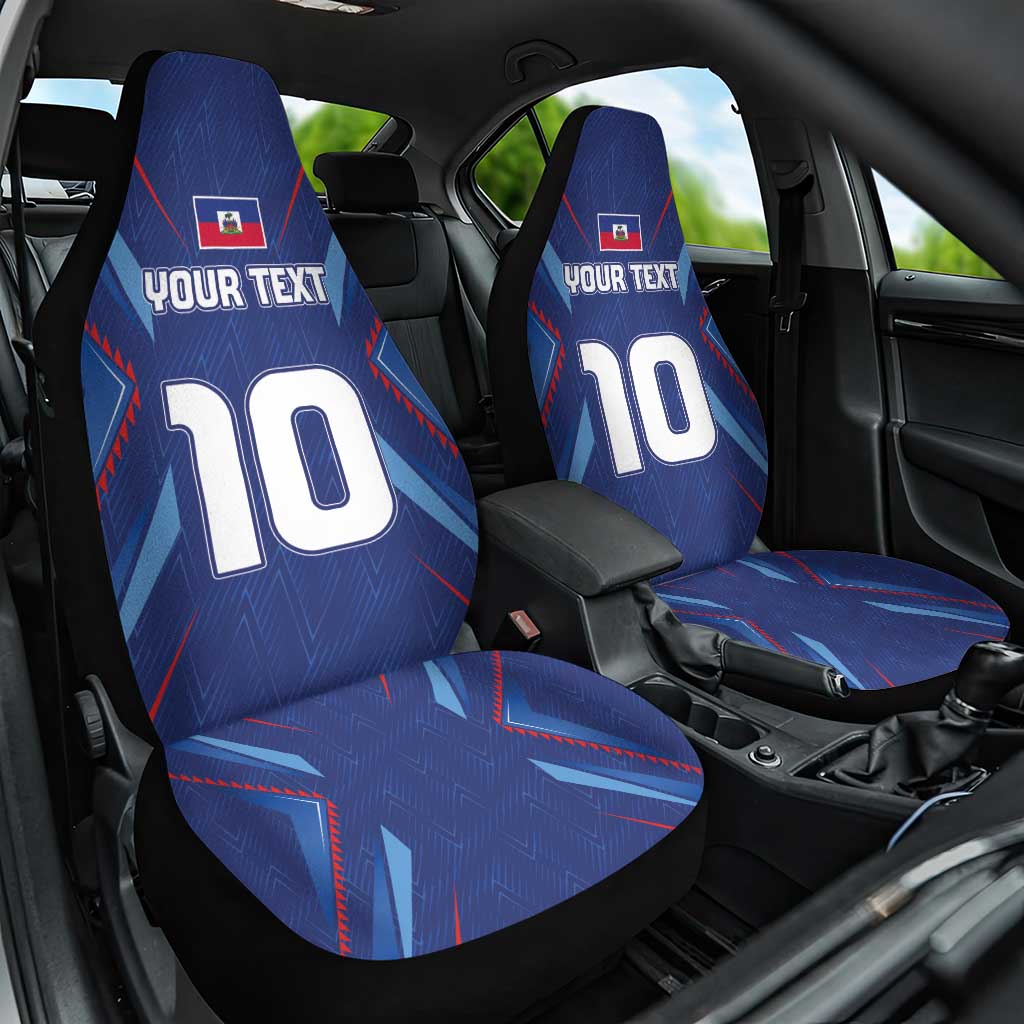 Custom Haiti National Football Car Seat Cover Sporty Style - Wonder Print Shop