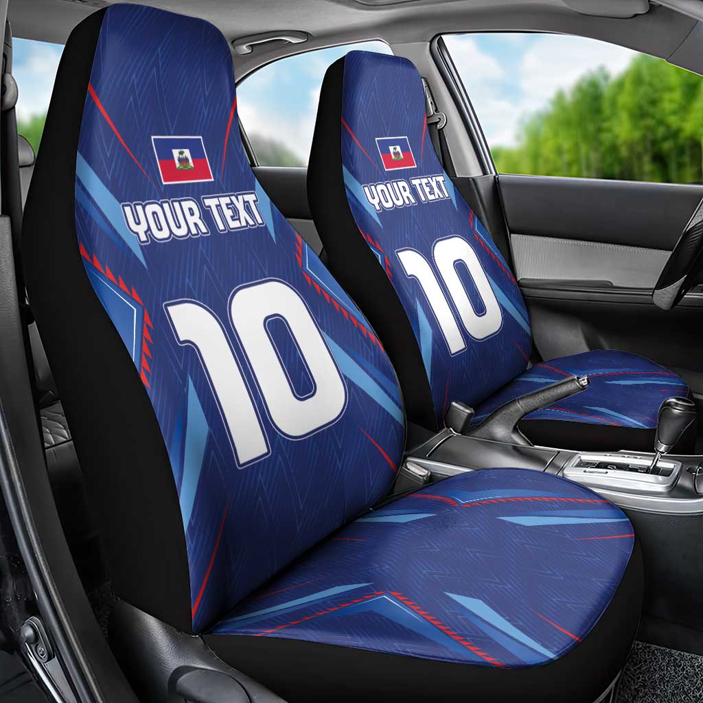 Custom Haiti National Football Car Seat Cover Sporty Style - Wonder Print Shop