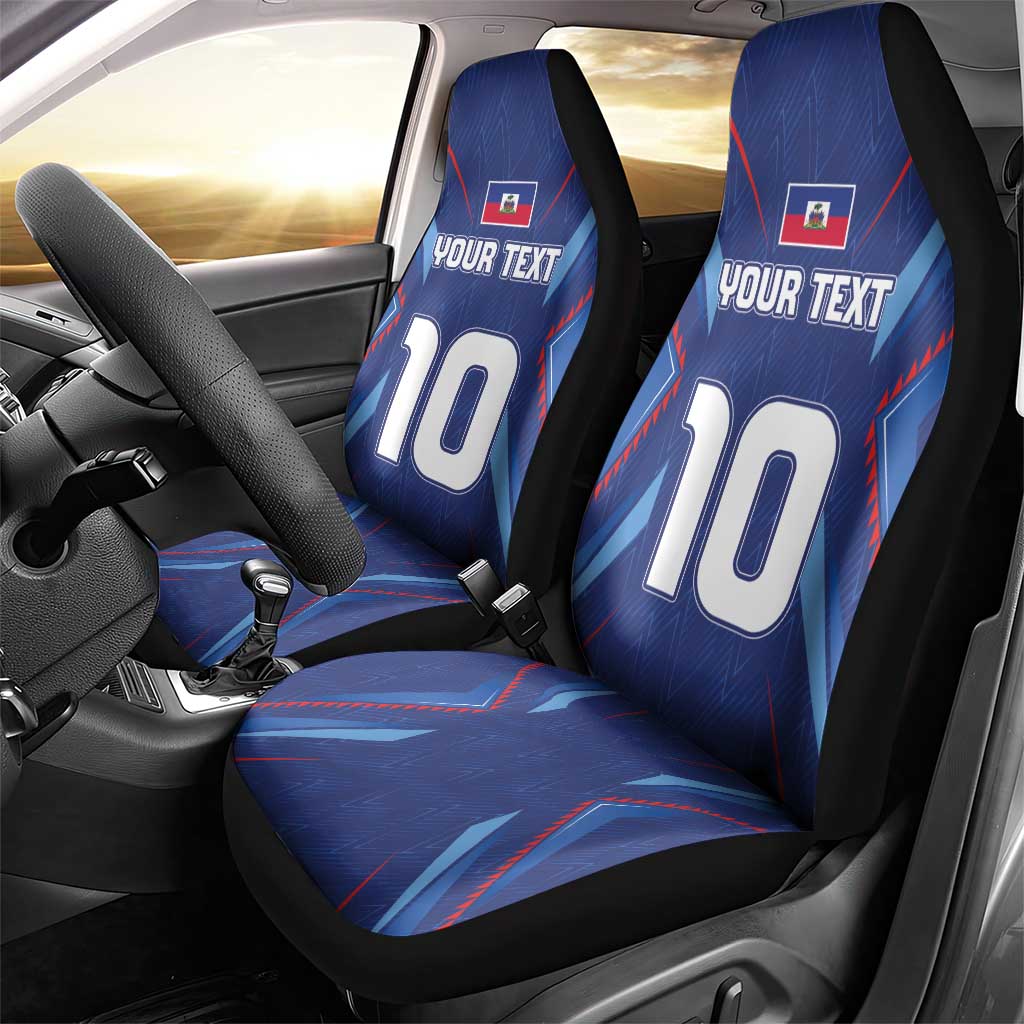 Custom Haiti National Football Car Seat Cover Sporty Style - Wonder Print Shop