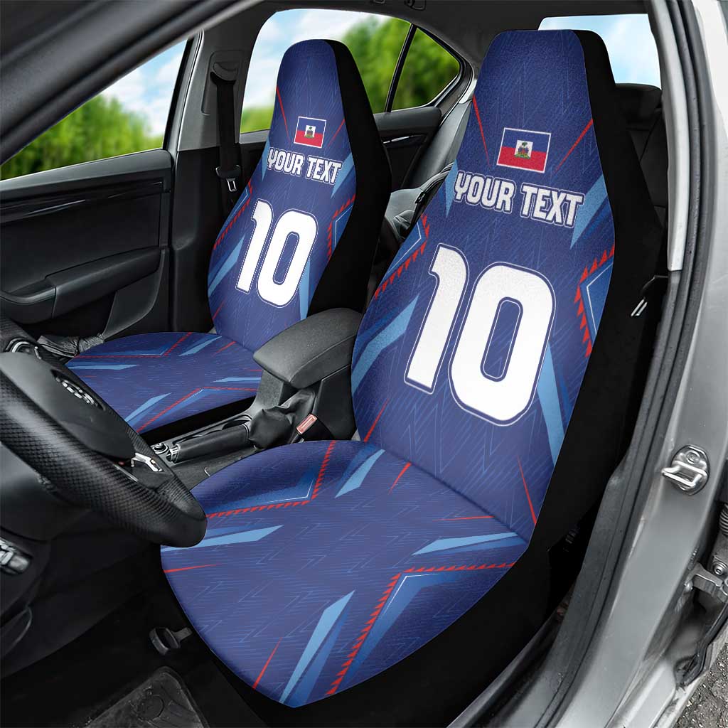 Custom Haiti National Football Car Seat Cover Sporty Style - Wonder Print Shop