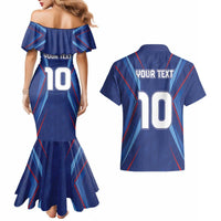 Custom Haiti National Football Couples Matching Mermaid Dress and Hawaiian Shirt Sporty Style - Wonder Print Shop