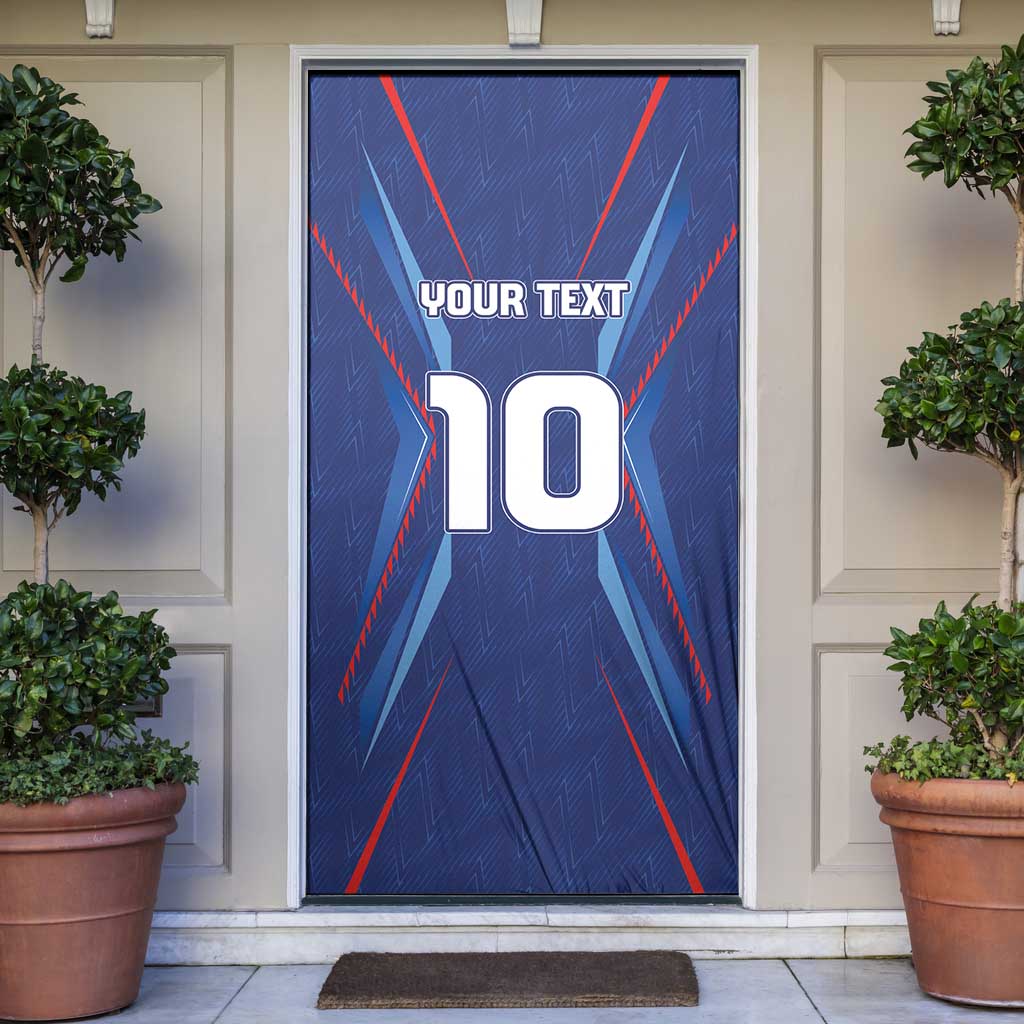 Custom Haiti National Football Door Cover Sporty Style - Wonder Print Shop
