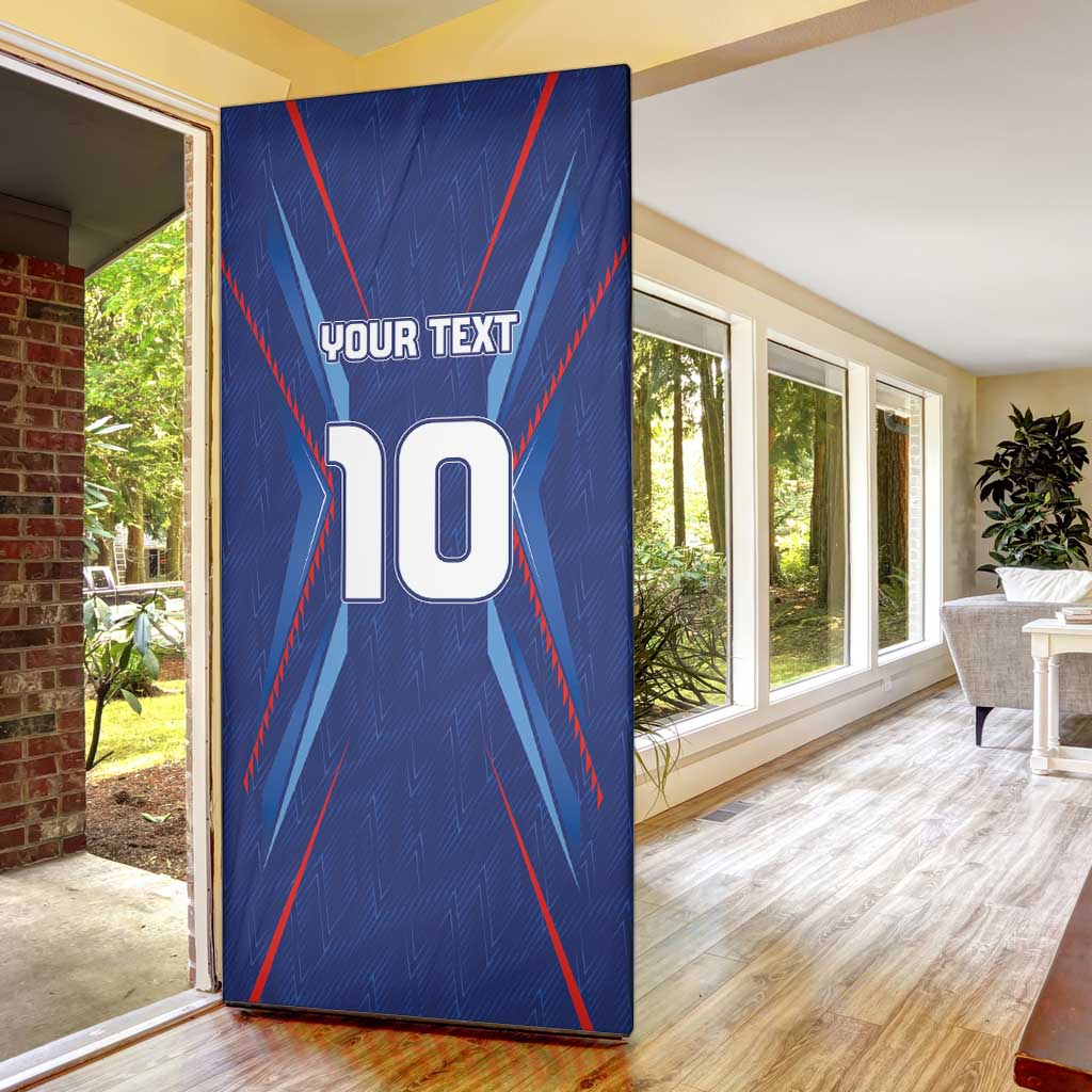 Custom Haiti National Football Door Cover Sporty Style - Wonder Print Shop