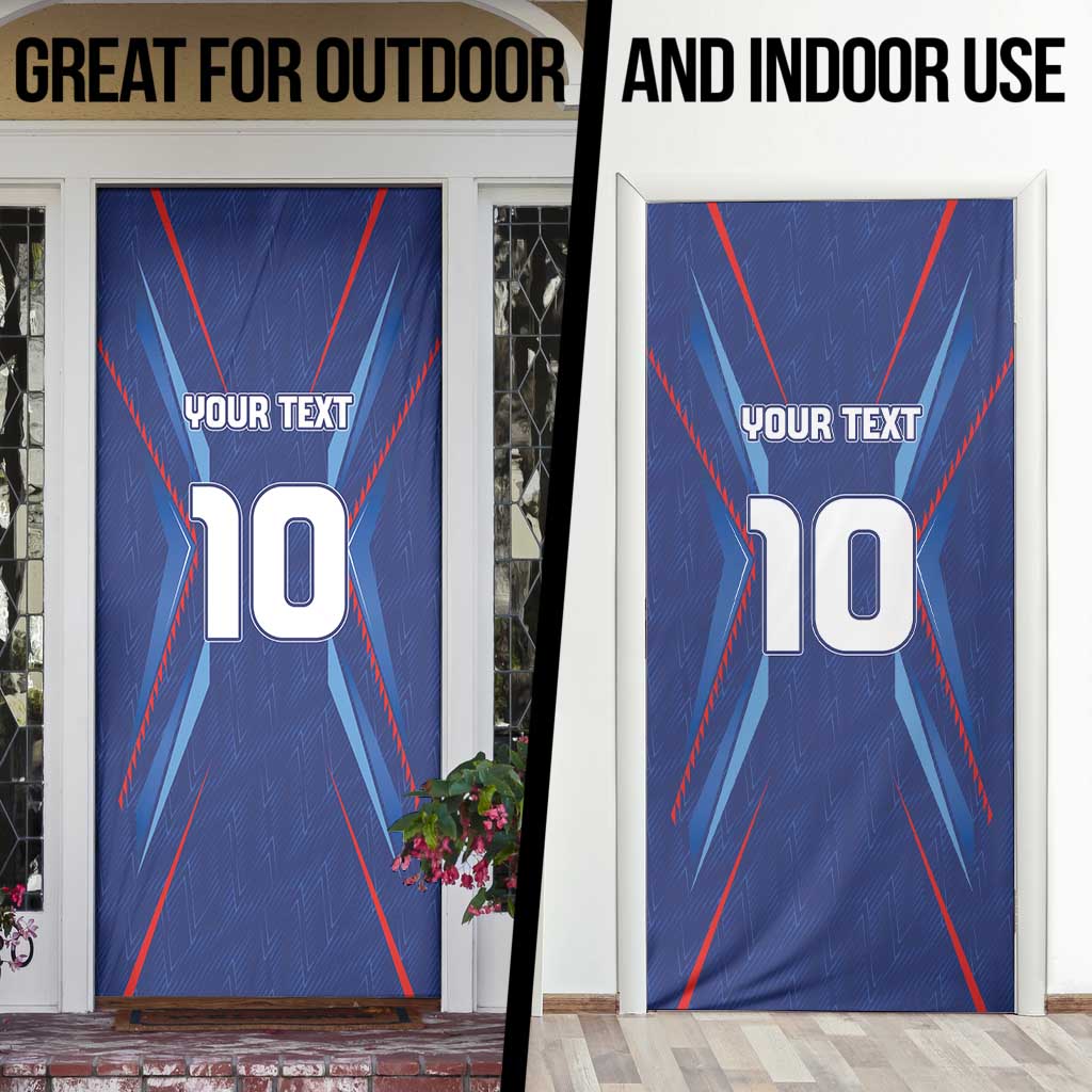 Custom Haiti National Football Door Cover Sporty Style - Wonder Print Shop