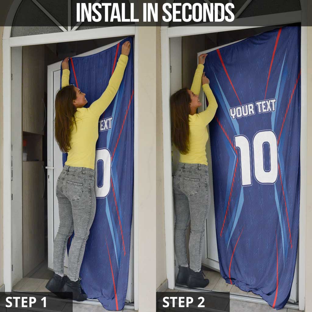 Custom Haiti National Football Door Cover Sporty Style - Wonder Print Shop